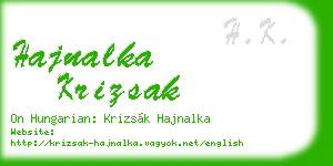 hajnalka krizsak business card