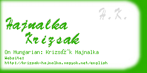 hajnalka krizsak business card